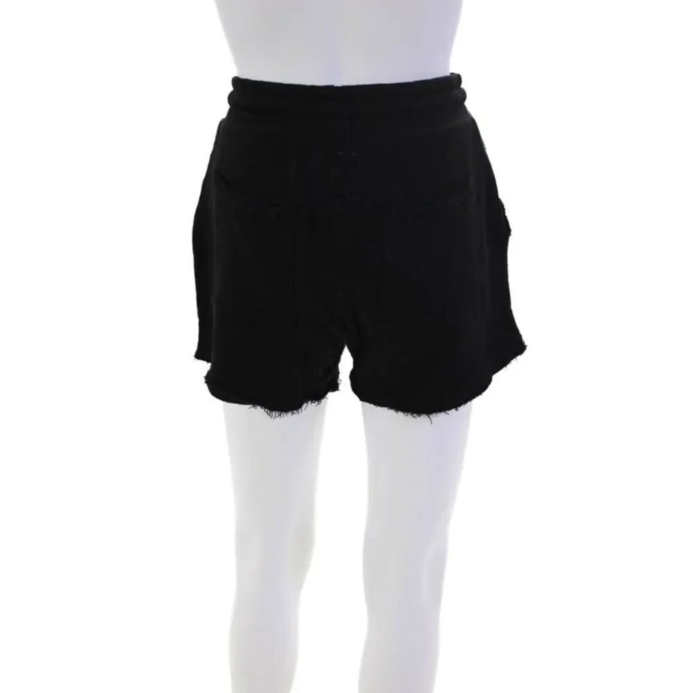 Chaser Womens Drawstring Waist Sweat Shorts Black Cotton Size Extra Small